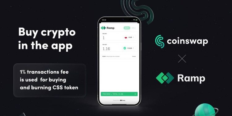 CoinSwap Space first DEX to provide crypto purchases directly onto any non-custodial wallet via Ramp Network