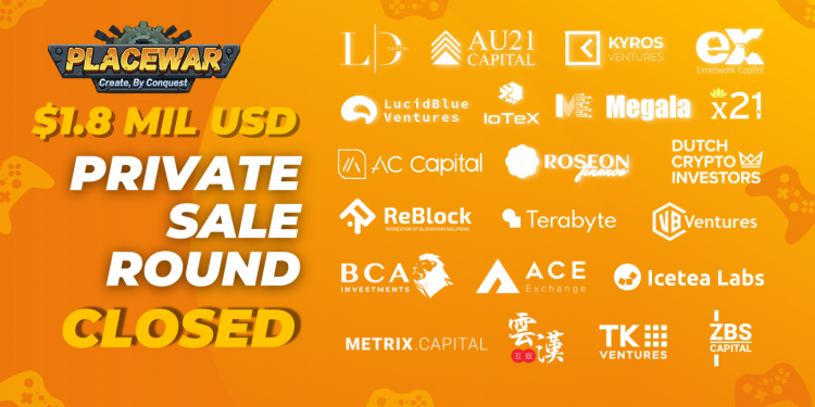 PlaceWar Completes its Oversubscribed Private Round for $1.8 Million From Leading Prominent Venture Capitals and Top Blockchain Investors