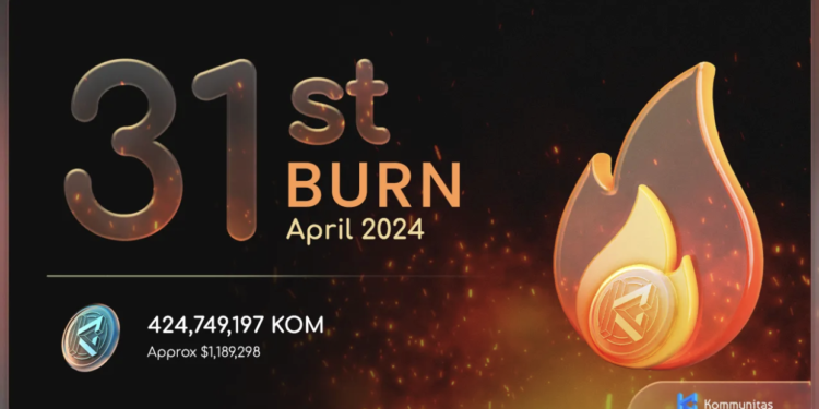 Kommunitas Successfully Completes 31st Token Burn, Eliminating Over 424 Million $KOM Tokens to Strengthen Market Position