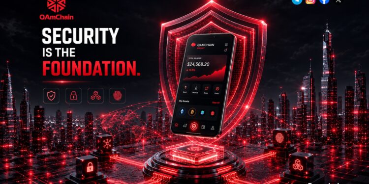 Q-AMCHAIN quantum resistant blockchain wallet with post-quantum security shield